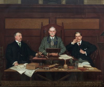 G. Blackall-Simonds (First Master), with Gerald Horsley and Mervyn Macartney, Presiding over the 25th Anniversary Meeting of the Art Worker